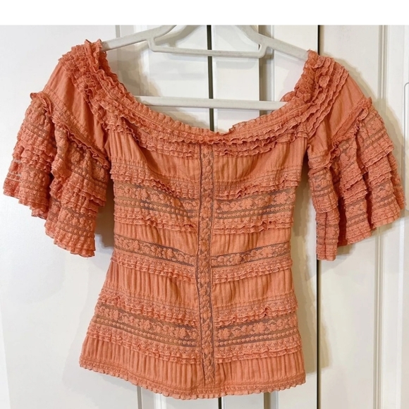 Cinq a sept lace off the shoulder top - Picture 4 of 6